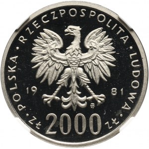 PRL, 2000 złotych 1981, Bolesław II Śmiały, PRÓBA, nikiel