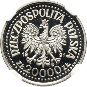 III RP, 20000 złotych 1991, Jan Paweł II, PRÓBA, nikiel
