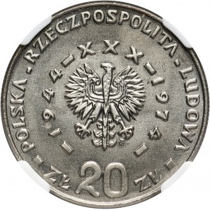 PRL, 20 złotych 1974, XXX lat PRL, PRÓBA, nikiel