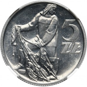 PRL, 5 złotych 1958, Rybak