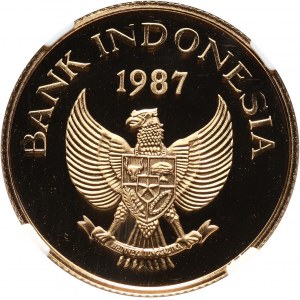 Indonezja, 200000 rupii 1987, Nosorożec jawajski
