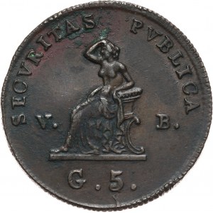 Italy, Sicily, Ferdinand III, 5 Grani 1815 VB, Palermo