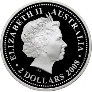Australia, 2 dolary 2008, Rok Tygrysa, stempel lustrzany