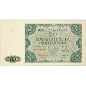 PRL, 20 złotych 15.07.1947, seria D