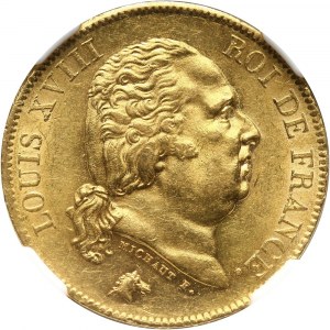 France, Louis XVIII, 40 Francs 1818 W, Lille