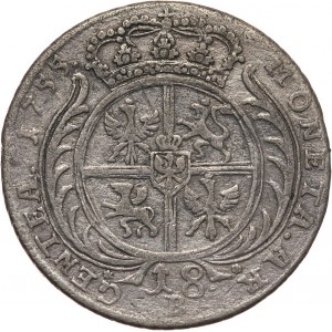 Niemcy, Brandenburgia-Prusy, Fryderyk II, 18 krajcarów 1755 B, Wrocław