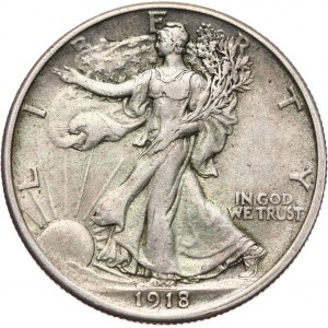 Stany Zjednoczone Ameryki, 50 centów 1918, Filadelfia, Walking Liberty