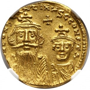 Byzantine Empire, Constans II & Constantine IV 654-668, solidus, Constantinople