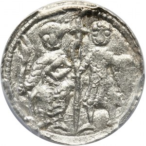 Bolesław III Krzywousty 1107-1138, denar, biskup i rycerz, podwójny napis