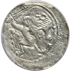 Władysław II Wygnaniec 1138-1146, denar, walka z lwem