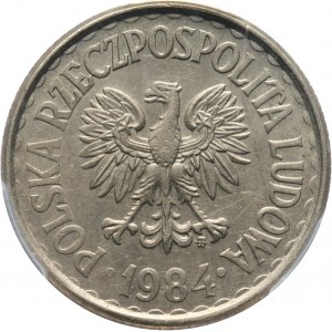 PRL, 1 złoty 1984, baz napisu PRÓBA, miedzionikiel