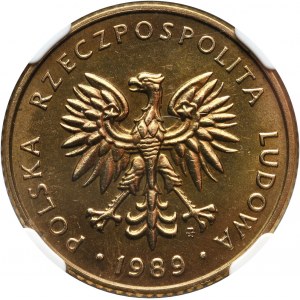 PRL, 10 złotych 1989, PRÓBA, mosiądz