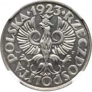 II RP, 50 groszy 1923, Wiedeń, bez napisu PRÓBA, stempel lustrzany