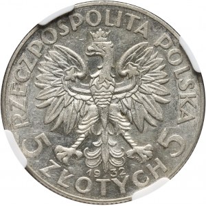 II RP, 5 złotych 1932 ze znakiem mennicy, Warszawa, głowa kobiety