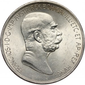 Austria, Franciszek Józef I, 5 koron 1908, Wiedeń, 60-lecie panowania