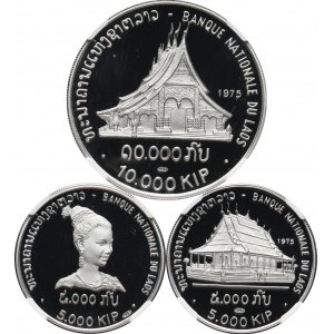 Lao, set of 2x5000 and 10000 Kip 1975