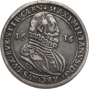 Austria, arcyksiążę Maksymilian III, talar 1616, Hall