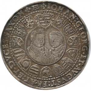 Niemcy, Saksonia, Krystian II, Jan Jerzy I i August, talar 1604 HB, Drezno
