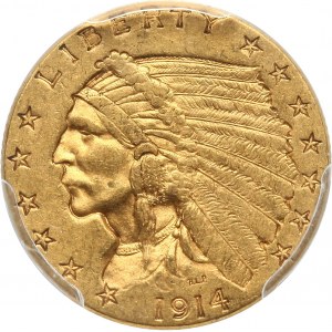 USA, 2 1/2 Dollars 1914, Philadelphia