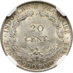 French Indochina, 20 Cents 1885 A, Paris