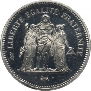 Francja, V Republika, 50 franków 1979, PIEFORT, platyna