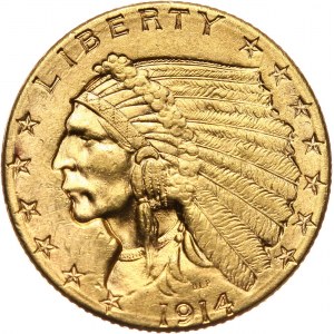 Stany Zjednoczone Ameryki, 2 1/2 dolara 1914 D, Denver