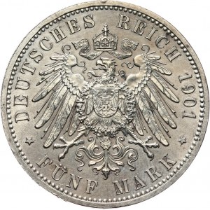 Niemcy, Prusy, Wilhelm II, 5 marek 190 A, Berlin, 200-lecie Prus