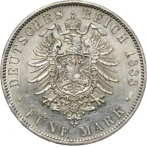 Germany, Prussia, Friedrich III, 5 Marks 1888 A, Berlin