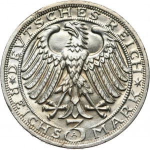 Germany, Weimar Republic, 3 Mark 1928 A, Berlin, Naumburg