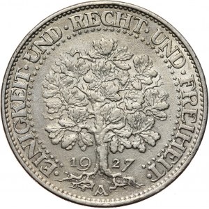 Germany, Weimar Republic, 5 Mark 1927 A, Berlin, Oaktree