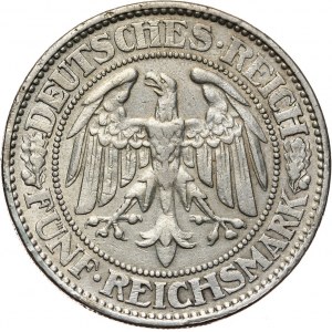 Niemcy, Republika Weimarska, 5 marek 1927 A, Berlin, Dąb