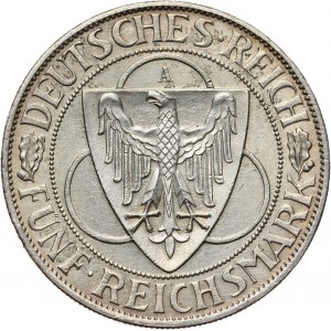 Germany, Weimar Republic, 5 Mark 1930 A, Berlin, Liberation of Rhineland