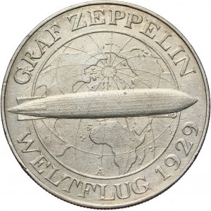 Germany, Weimar Republic, 5 Mark 1930 A, Berlin, Zeppelin