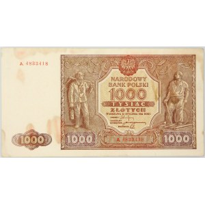 PRL, 1000 złotych 15.01.1946, seria A.