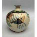Keramikvase mit Fisch, Signiert Ceramicart, Design von Luis Soares