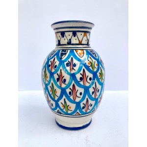Vase aus marokkanischer Keramik, handbemalt, signiert, 1970er Jahre