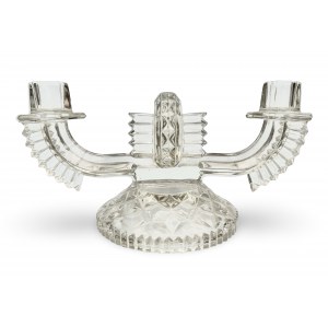 Glass candleholder, Feigl &amp; Morawetz factory, Czechoslovakia, 1920s/30s