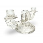 Glass candleholder, Feigl &amp; Morawetz factory, Czechoslovakia, 1920s/30s