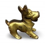 Terrier figurine, metal alloy, schagmetal, Western Europe, 2nd third of 20th century.