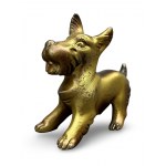 Terrier figurine, metal alloy, schagmetal, Western Europe, 2nd third of 20th century.