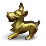 Terrier figurine, metal alloy, schagmetal, Western Europe, 2nd third of 20th century.