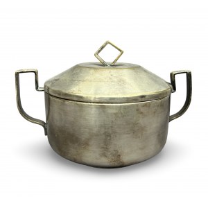 Art Deco sugar bowl, plated, Poland, 1920s/30s.