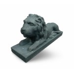 Lion figure made of lavinite, cast Lavinit Company. Perlicz and Krupka?, Wloclawek, 1920s/30s. Poland.