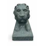 Lion figure made of lavinite, cast Lavinit Company. Perlicz and Krupka?, Wloclawek, 1920s/30s. Poland.