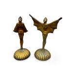 Dwie Figurki Tancerki, w stylu projektów Josefa Lorenza, lata 20/30 XXw., Europa Zachodnia