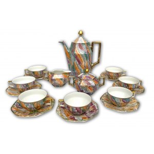 Serwis kawowy Art Deco, porcelana, Union, Klasterec, Czechosłowacja, ok. 1920