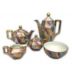 Serwis kawowy Art Deco, porcelana, Union, Klasterec, Czechosłowacja, ok. 1920