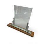 Ramka na zdjęcia Art Deco, fornir, metal niklowany, szkło fazowane, Polska, lata 30 XXw.