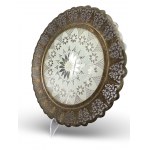 Crowned platter, plated metal, glass. 1930s, 20th c.