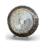 Crowned platter, plated metal, glass. 1930s, 20th c.